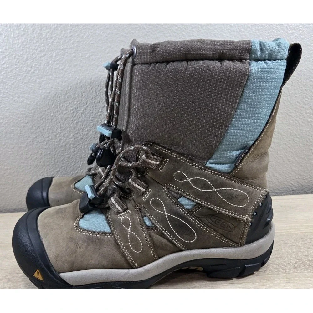 KEEN Waterproof Winter Hiking Boots Brown Blue Insulate 8‎
